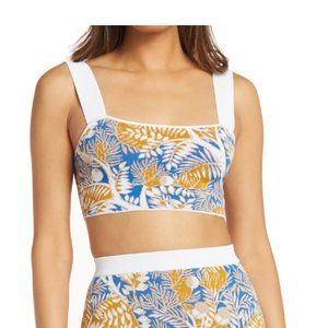 STAUD Zola Leaf Print Crop Top (Size S; NWT)
